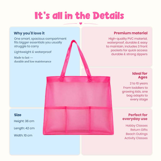 Bright Pink Waterproof Utility Tote