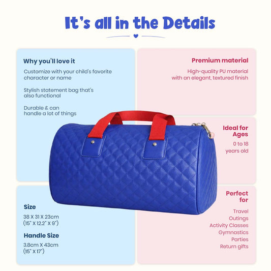 Royal Blue Quilted Statement Duffles