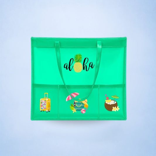 Neon Green Waterproof Tote - Beach Edition