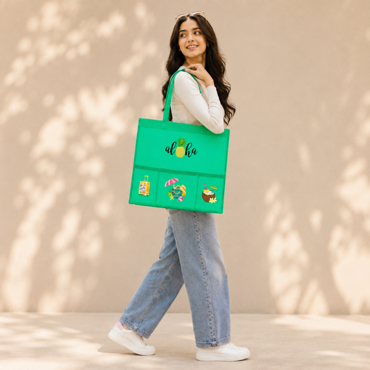 Neon Green Waterproof Tote - Beach Edition