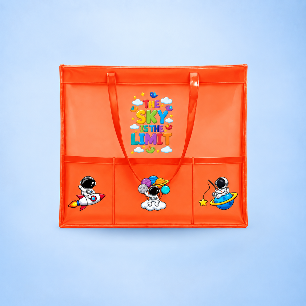 Neon Orange Waterproof Tote - Space