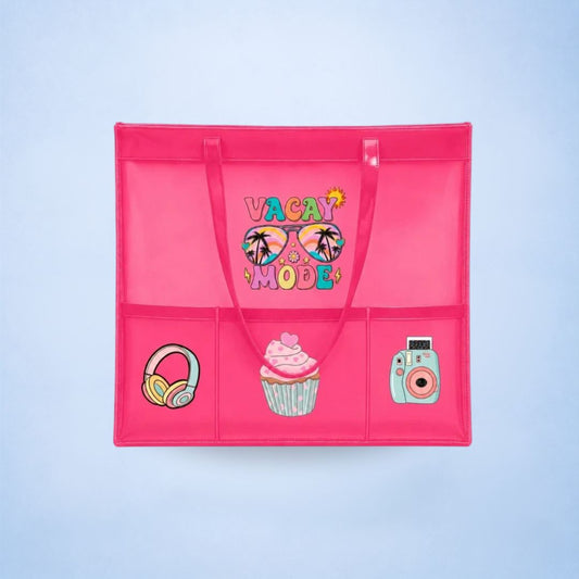 Neon Pink Waterproof Tote - Holiday Edition