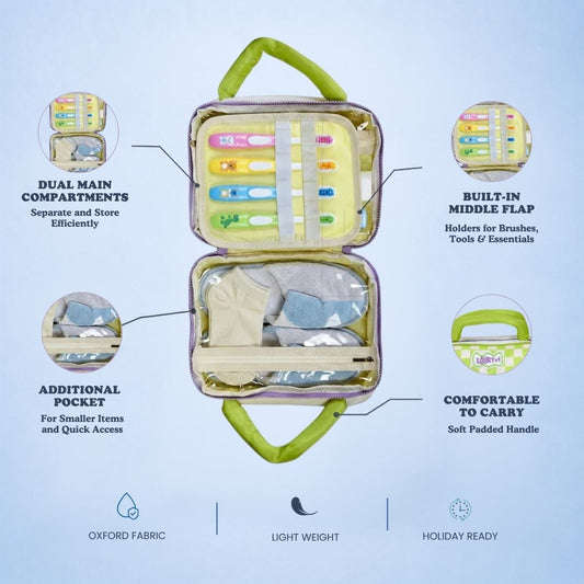 Kids Travel Organizer All in One - Lemon