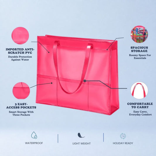 Neon Pink Waterproof Tote