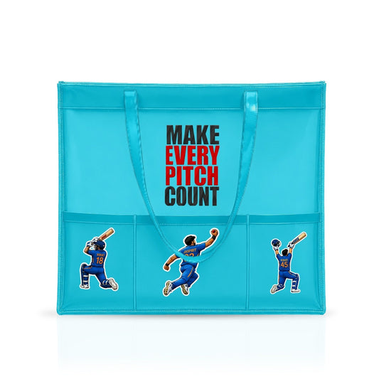 Neon Blue Waterproof Tote - Cricket Edition