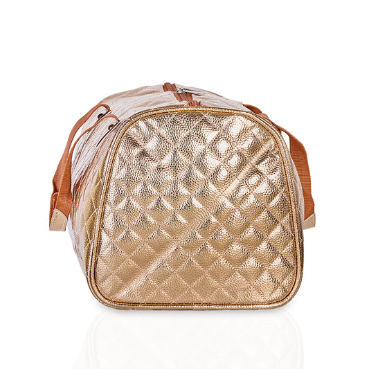Quilted Statement Duffles - Rose Gold