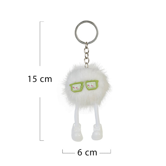 Snowy White Puff Pal Keychain