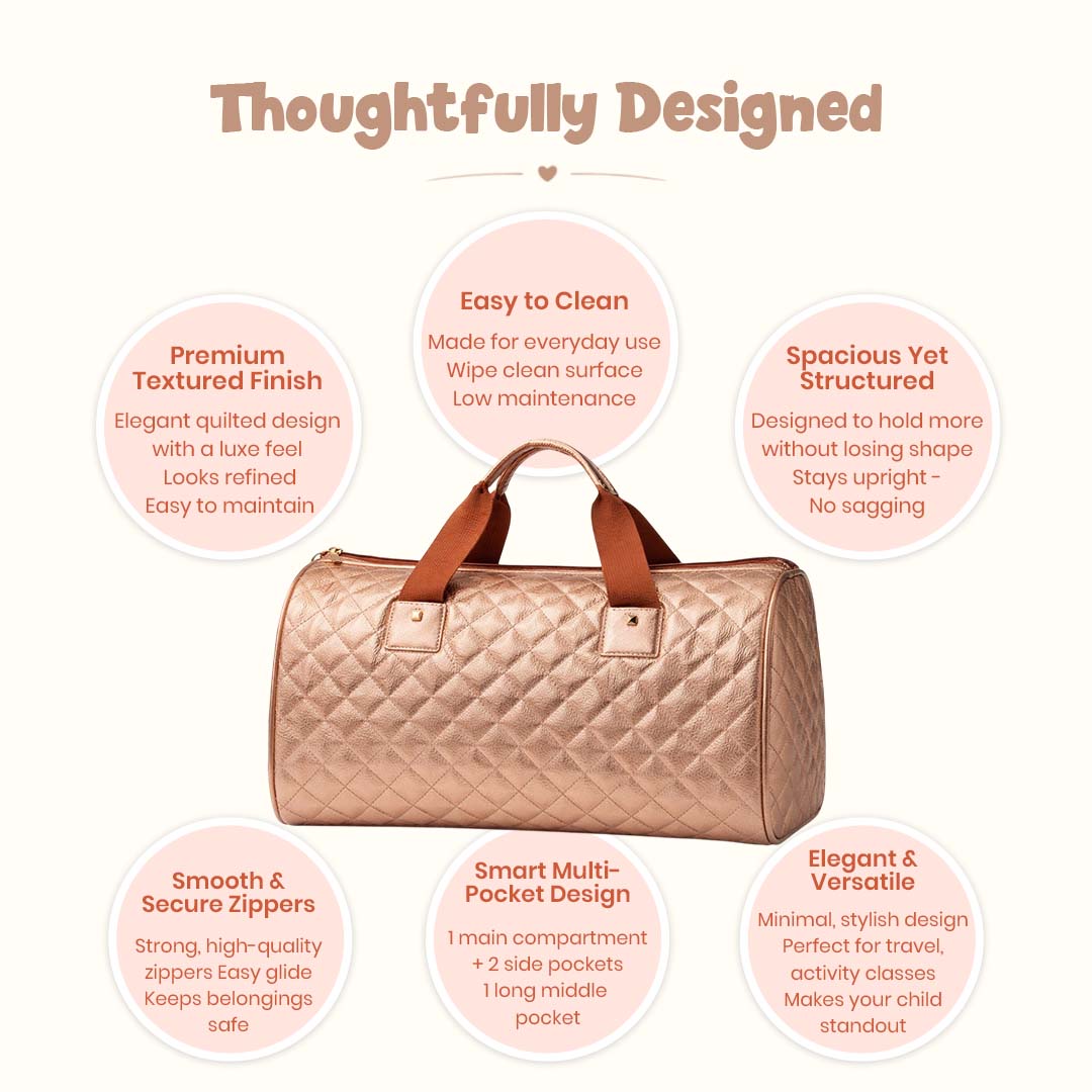 Rose Gold Quilted Statement Duffles
