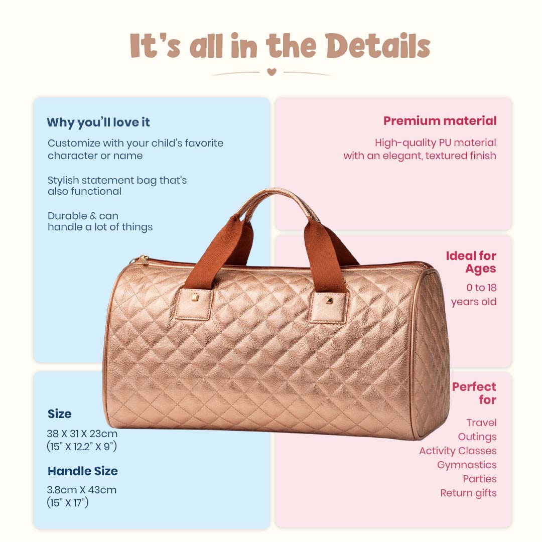 Rose Gold Quilted Statement Duffles