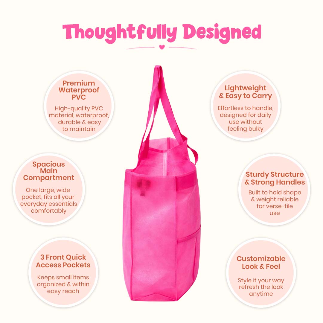 Bright Pink Waterproof Utility Tote