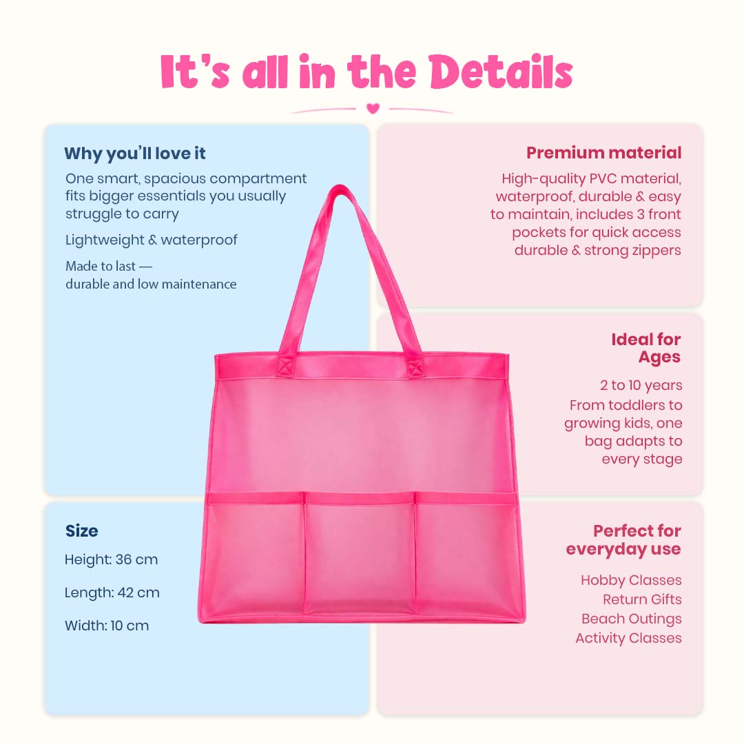 Bright Pink Waterproof Utility Tote