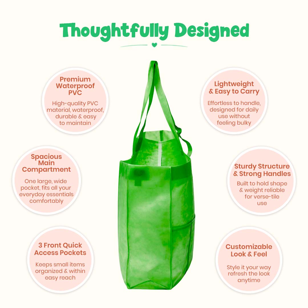 Bright Green Waterproof Utility Tote