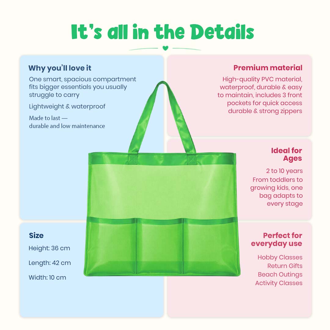 Bright Green Waterproof Utility Tote