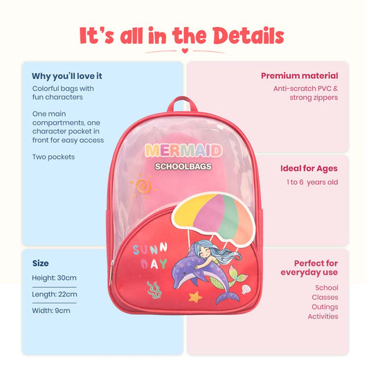 Mermaid Red Jelly Character Backpacks