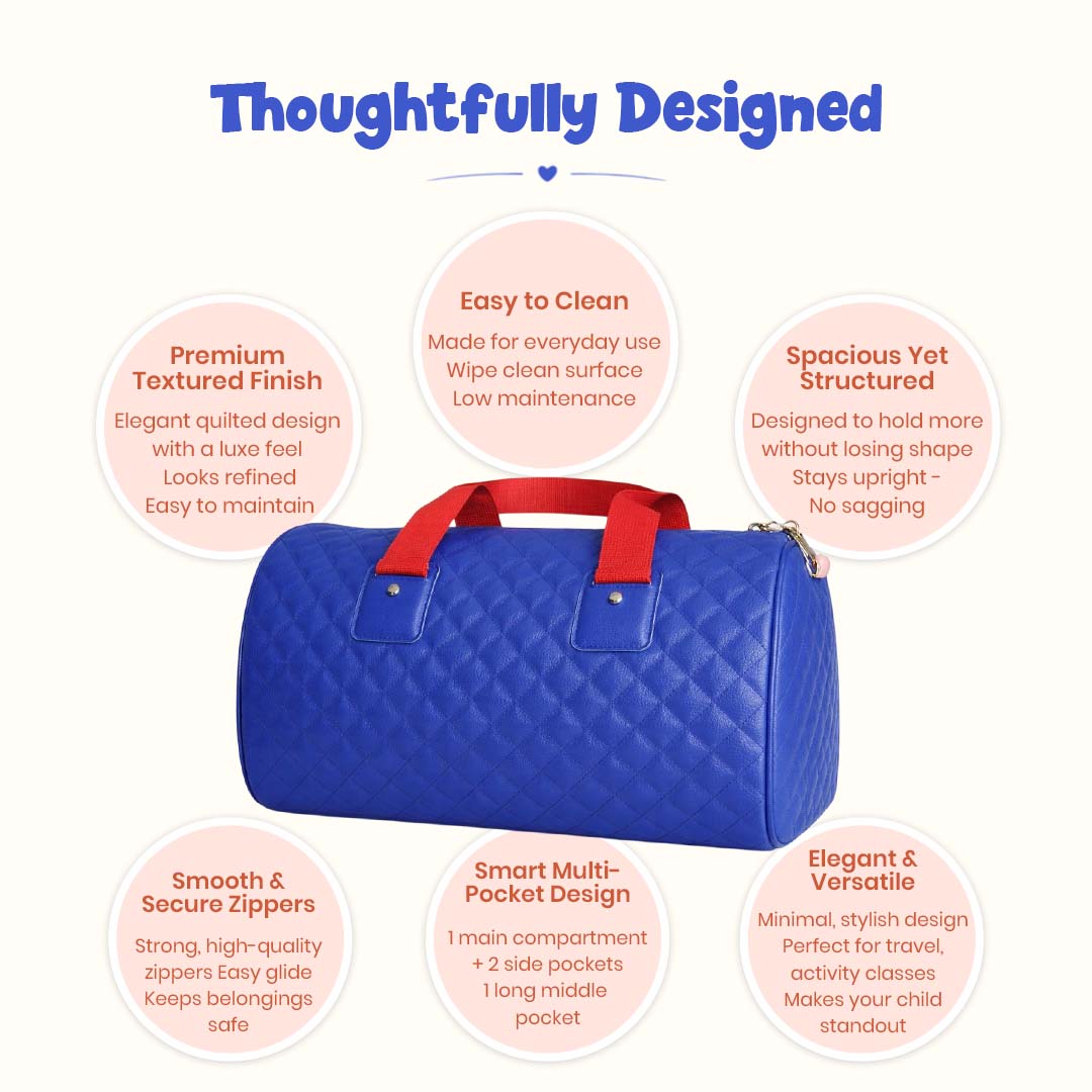 Royal Blue Quilted Statement Duffles
