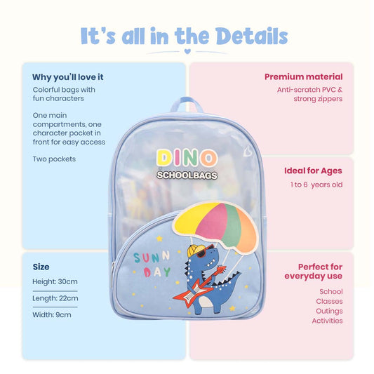 Dino Blue Jelly Character Backpacks