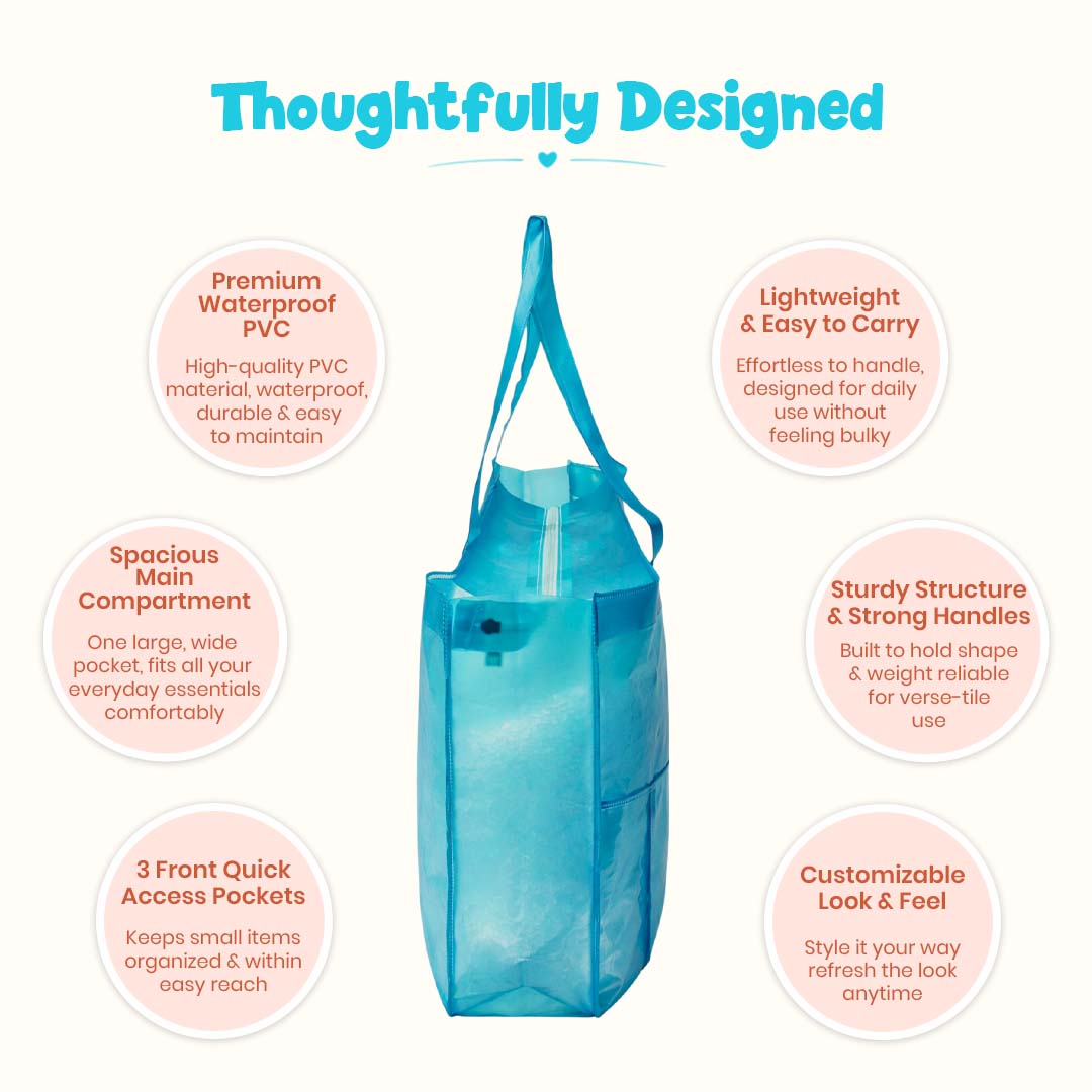 Bright Blue Waterproof Utility Tote
