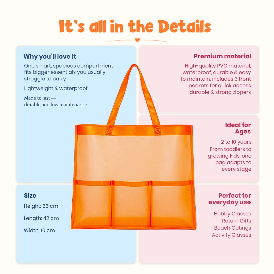 Bright Orange Waterproof Utility Tote