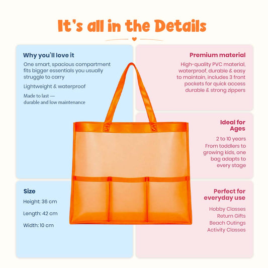 Bright Orange Waterproof Utility Tote