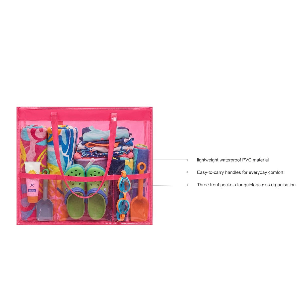 Neon Pink Waterproof Tote