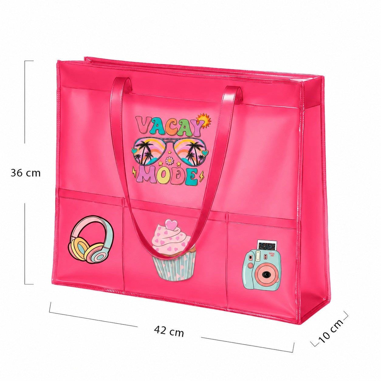 Neon Pink Waterproof Tote - Holiday Edition