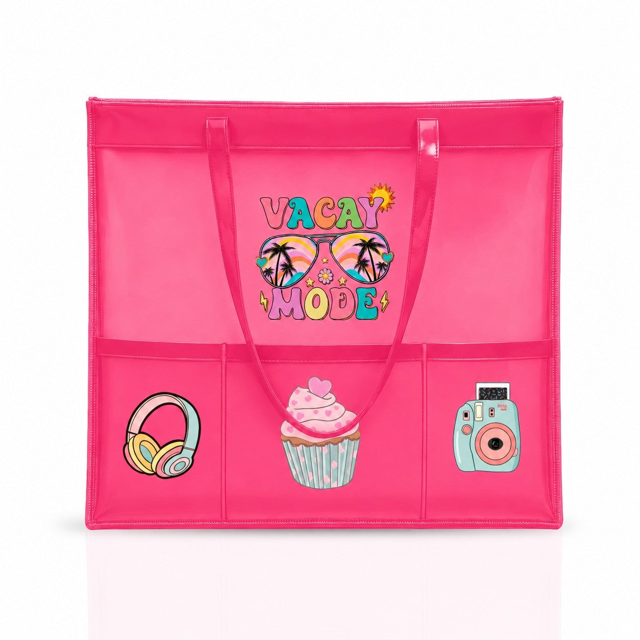 Neon Pink Waterproof Tote - Holiday Edition