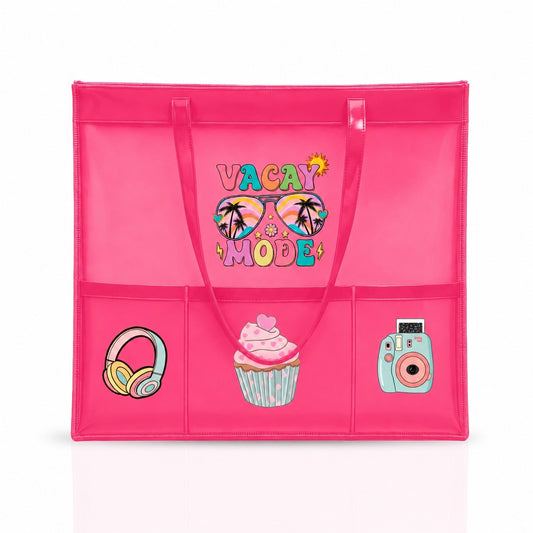 Neon Pink Waterproof Tote - Holiday Edition
