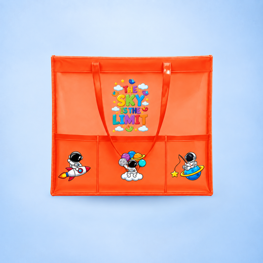 Neon Orange Waterproof Tote - Space