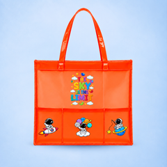 Neon Orange Waterproof Tote - Space