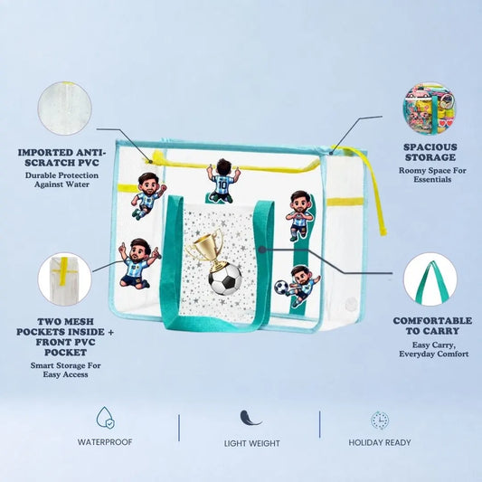 Ocean Blue Waterproof Tote - Football