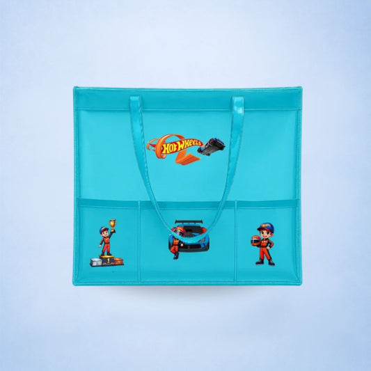 Neon Blue Waterproof Tote - Hotwheels Edition