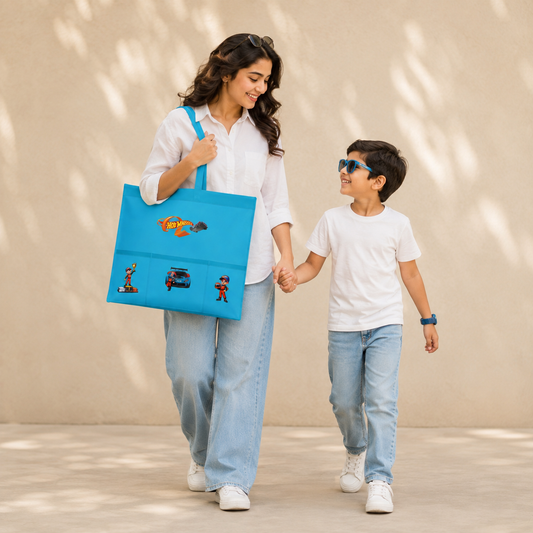 Neon Blue Waterproof Tote - Hotwheels Edition