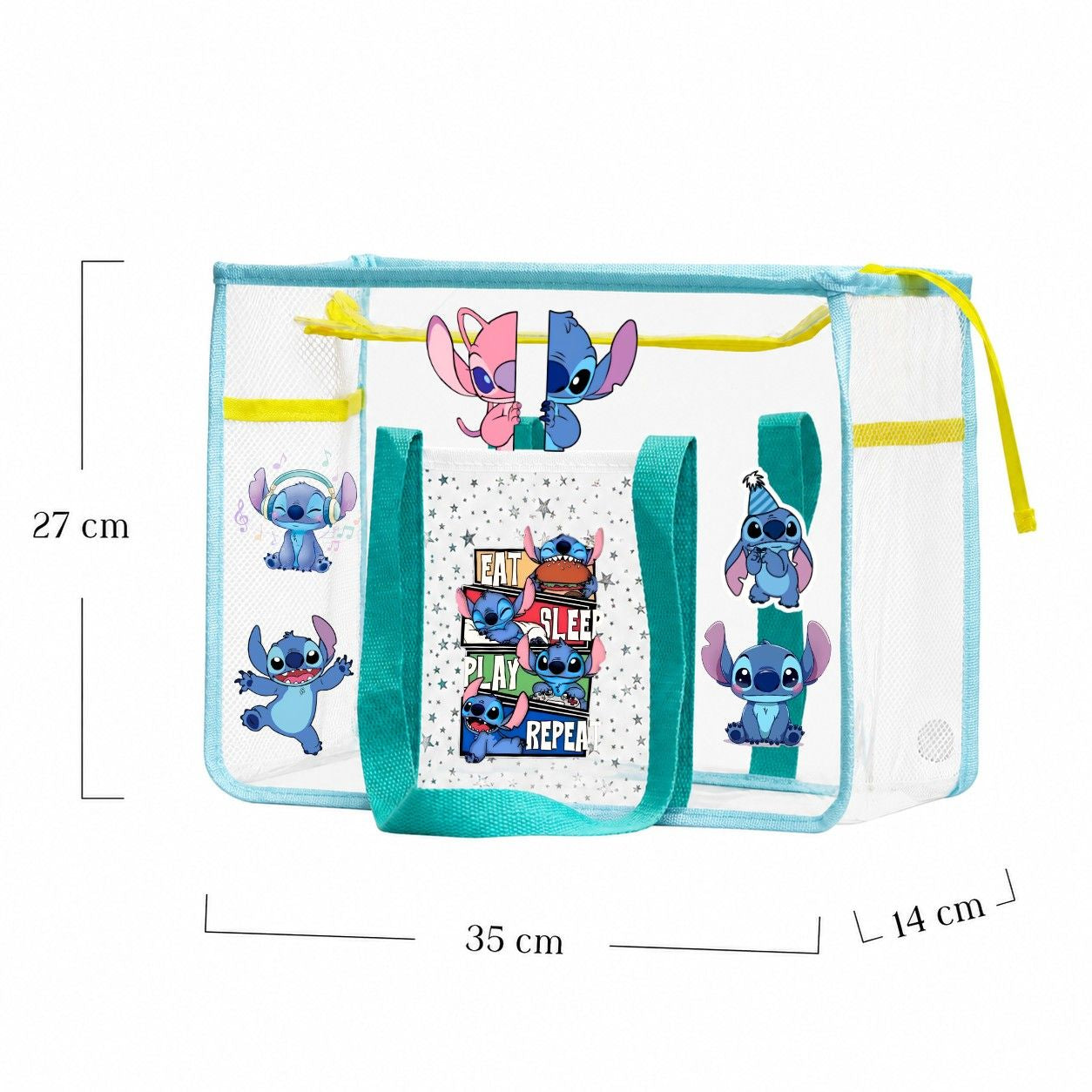 Ocean Blue Waterproof Tote - Lilo & Stitch