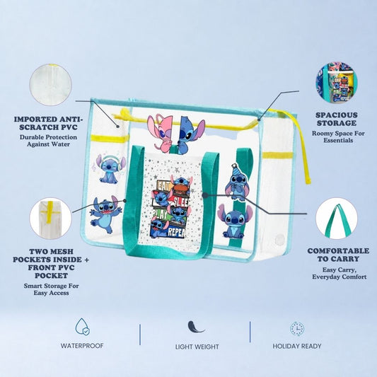 Ocean Blue Waterproof Tote - Lilo & Stitch