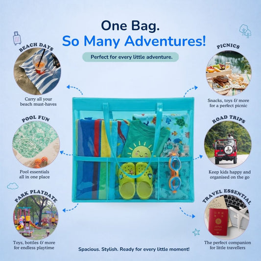 Neon Blue Waterproof Tote - Hotwheel Editions