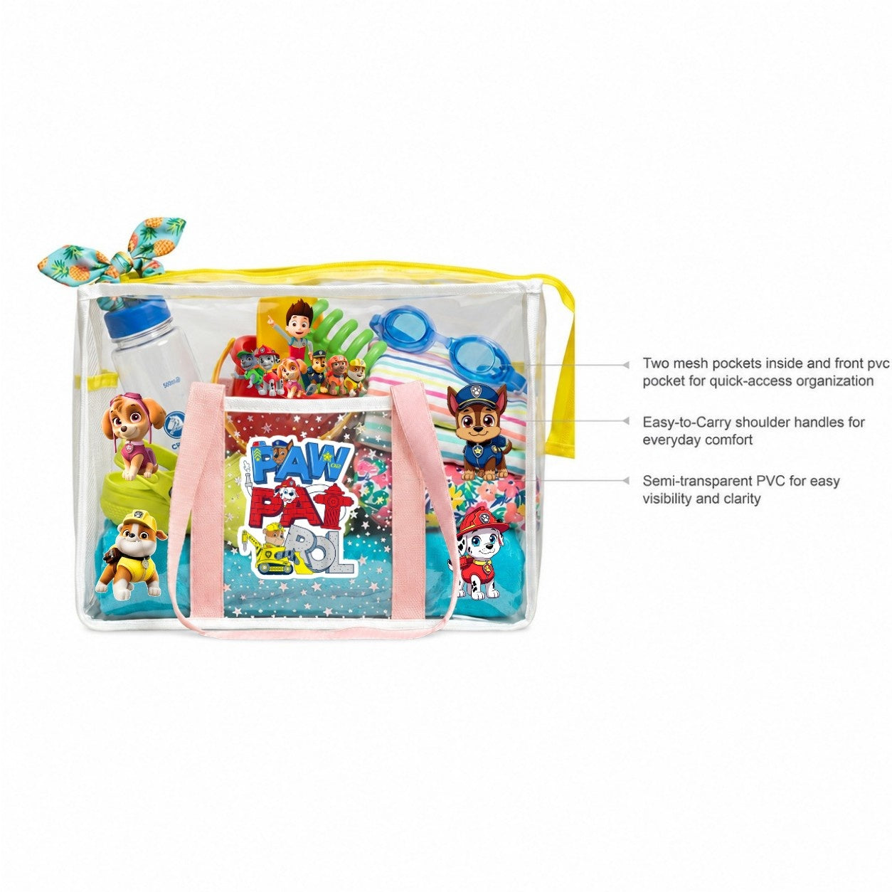 Blush Pink Waterproof Tote - Paw Patrol