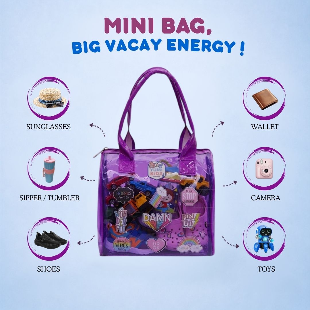 Purple Mini Me Waterproof Pop Tote