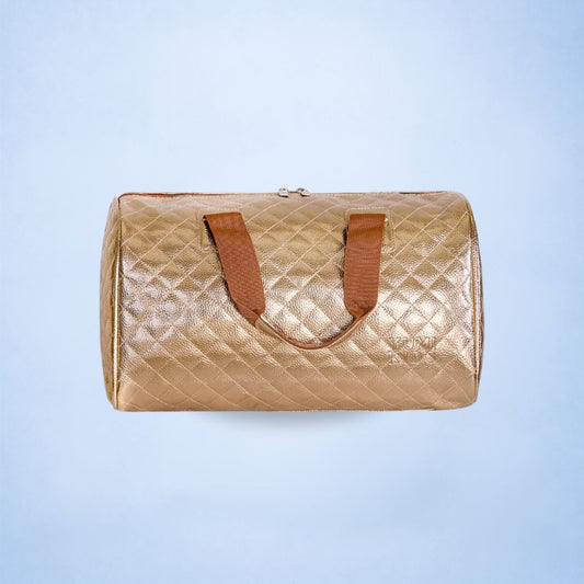 Quilted Statement Duffles - Rose Gold