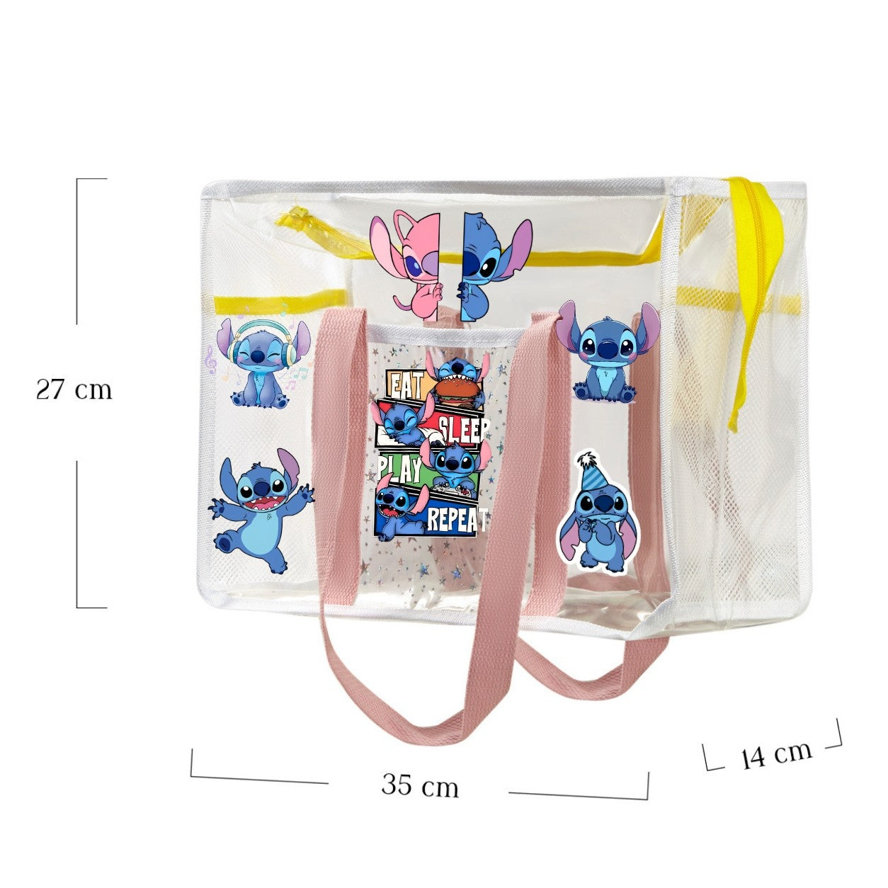 Blush Pink Waterproof Tote - Lilo & Stitch