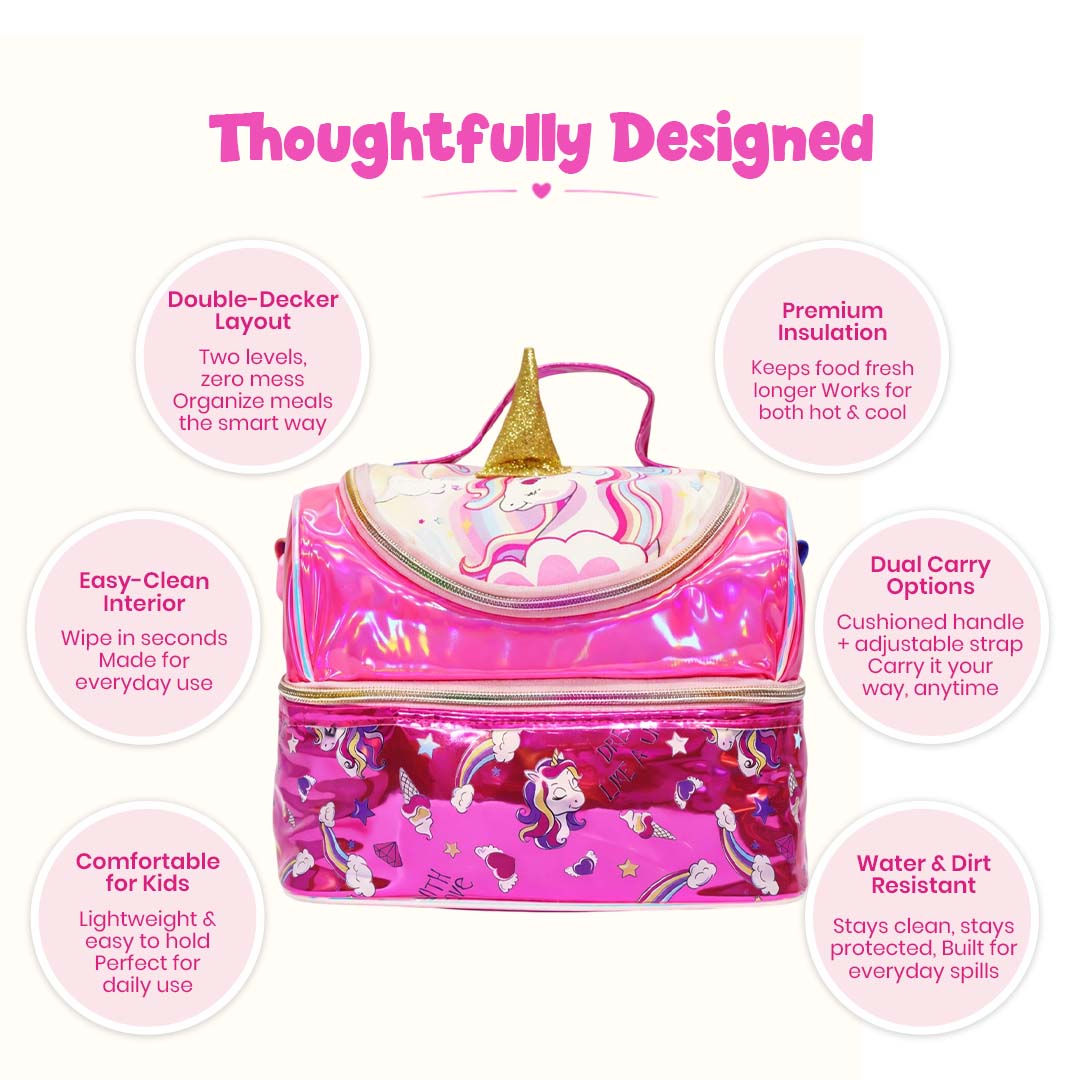 Pink Little Feast Lunch Bag - Stack