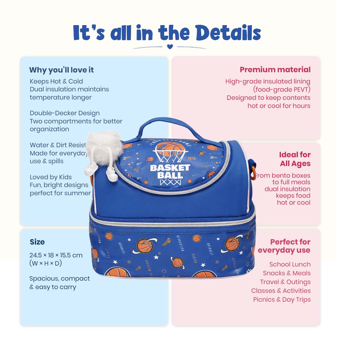Blue Little Feast Lunch Bag - Stack