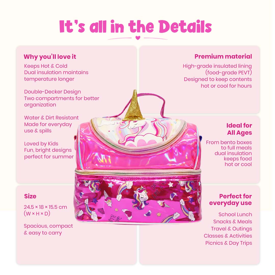 Pink Little Feast Lunch Bag - Stack