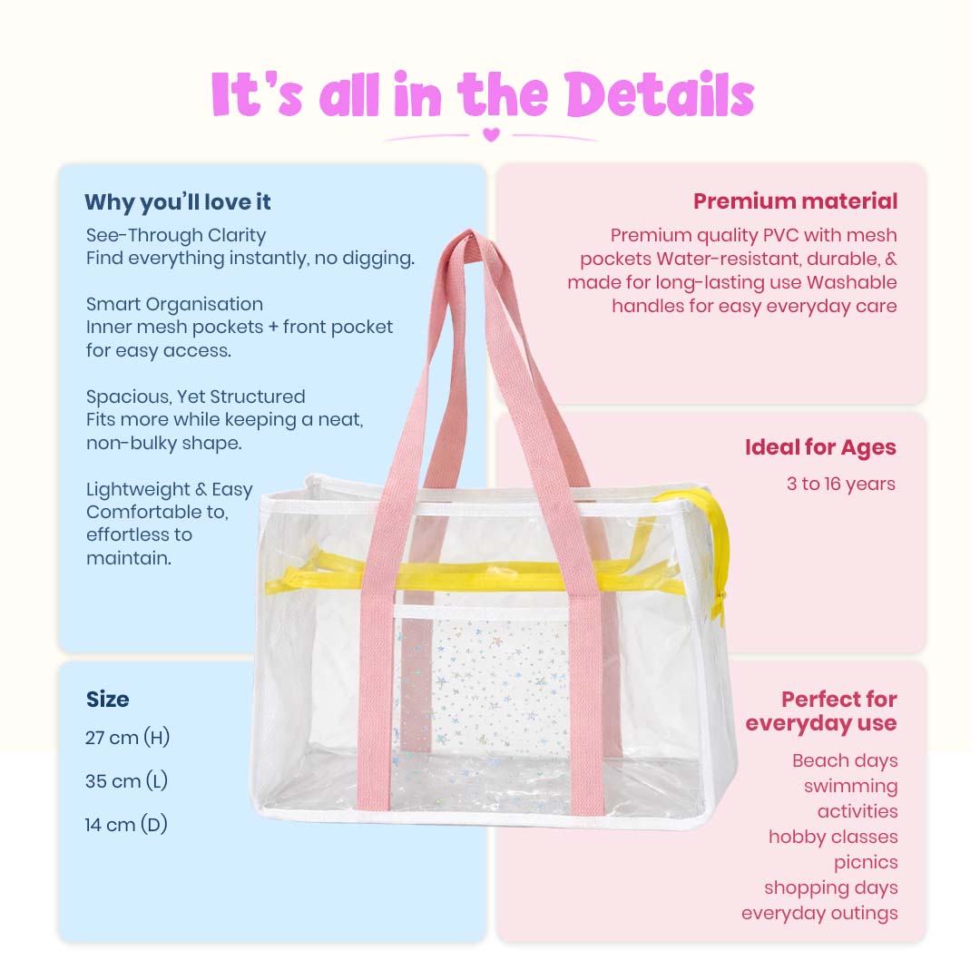 Blush Pink Clear Tote