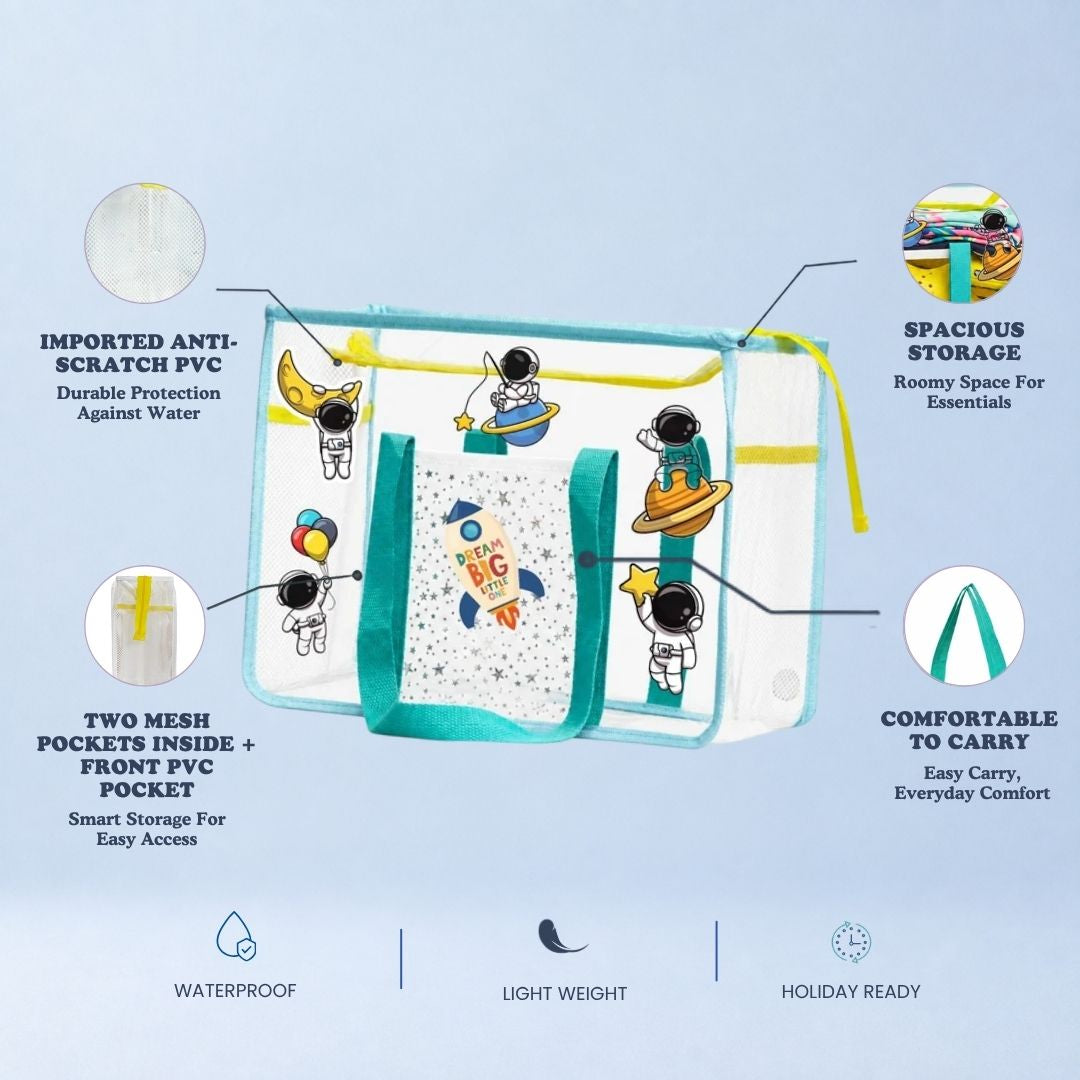 Ocean Blue Waterproof Tote - Space