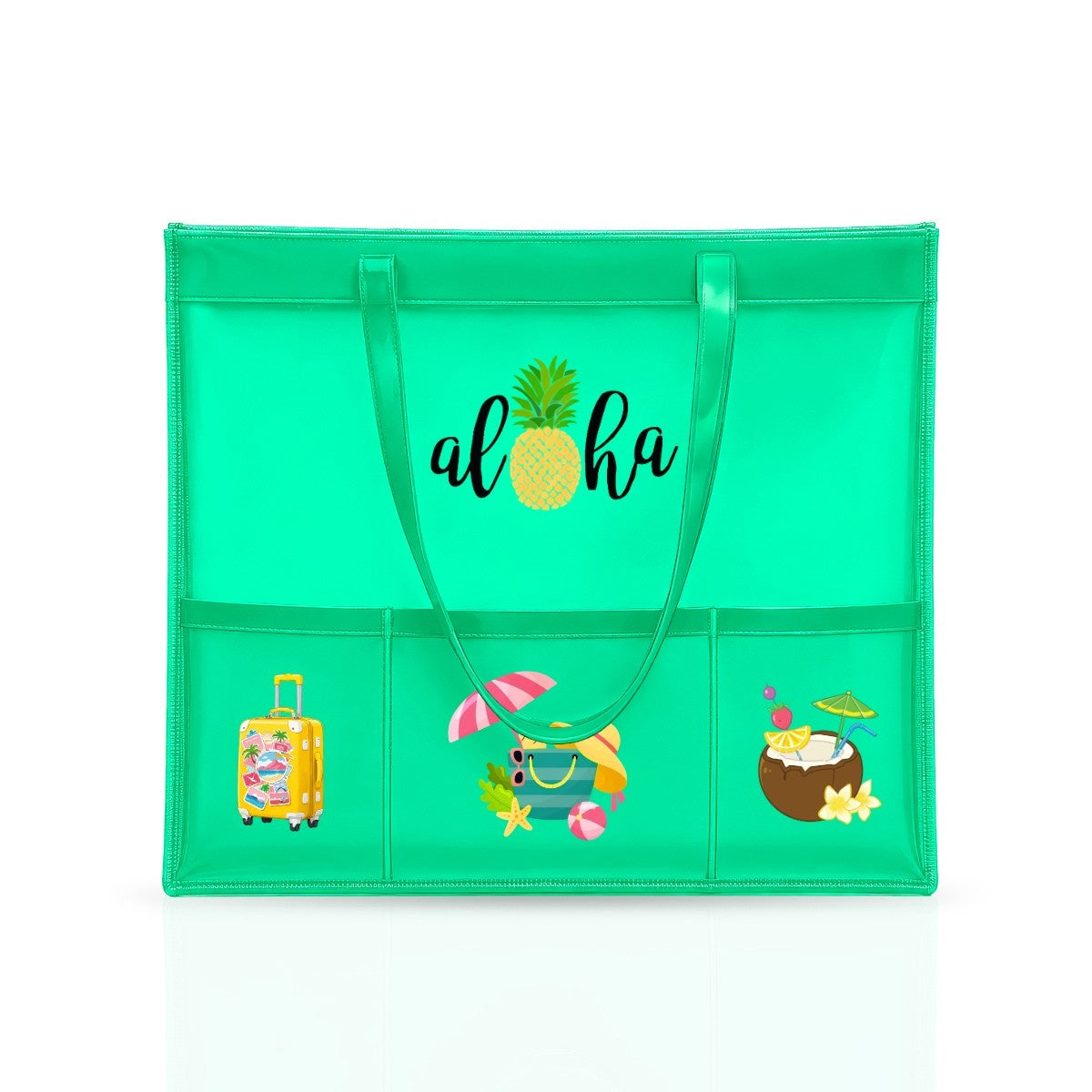 Neon Green Waterproof Tote - Beach Edition
