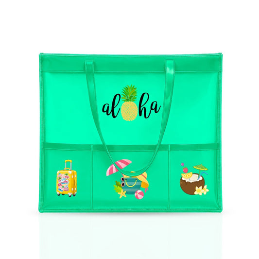Neon Green Waterproof Tote - Beach Edition