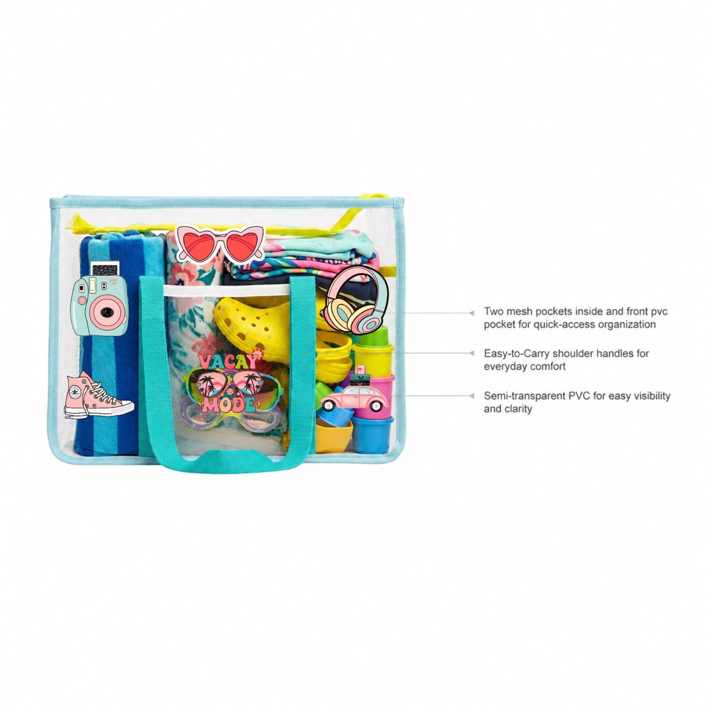 Ocean Blue Waterproof Tote - Vacay Mode