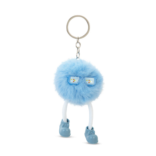 Pixel Blue Puff Pal Keychain