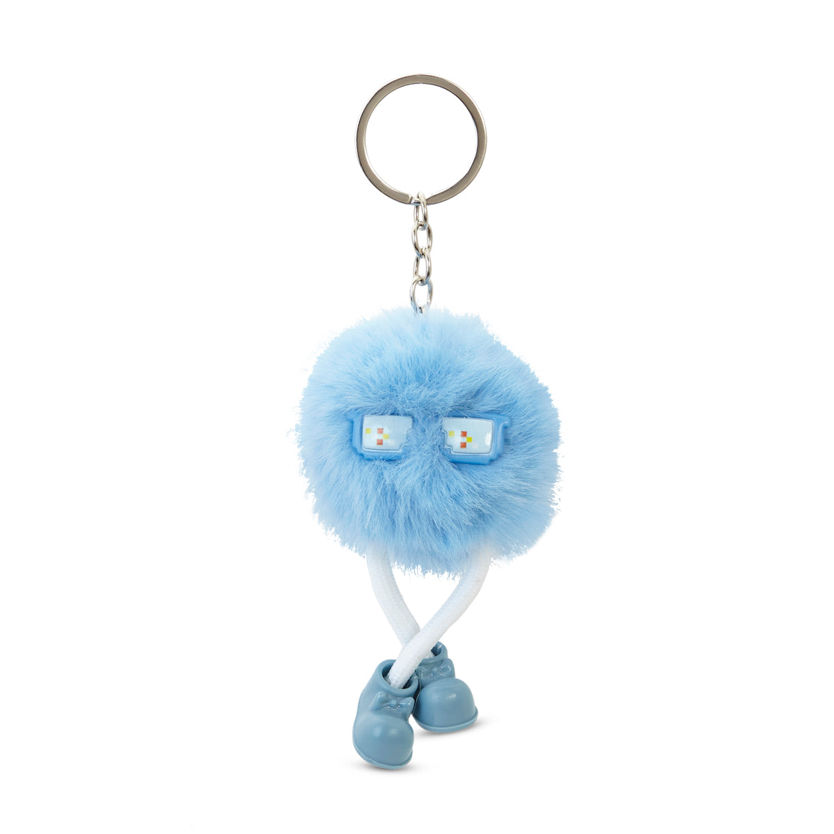 Pixel Blue Puff Pal Keychain
