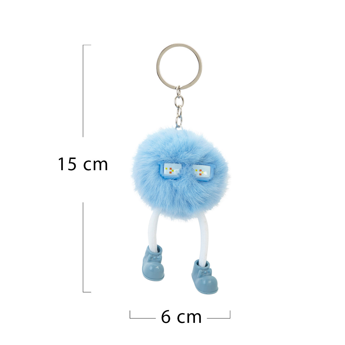 Pixel Blue Puff Pal Keychain